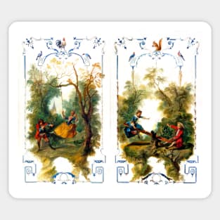 Man & Woman. See-Saw & Swing France 18th Century, Nicolas Lancret Sticker